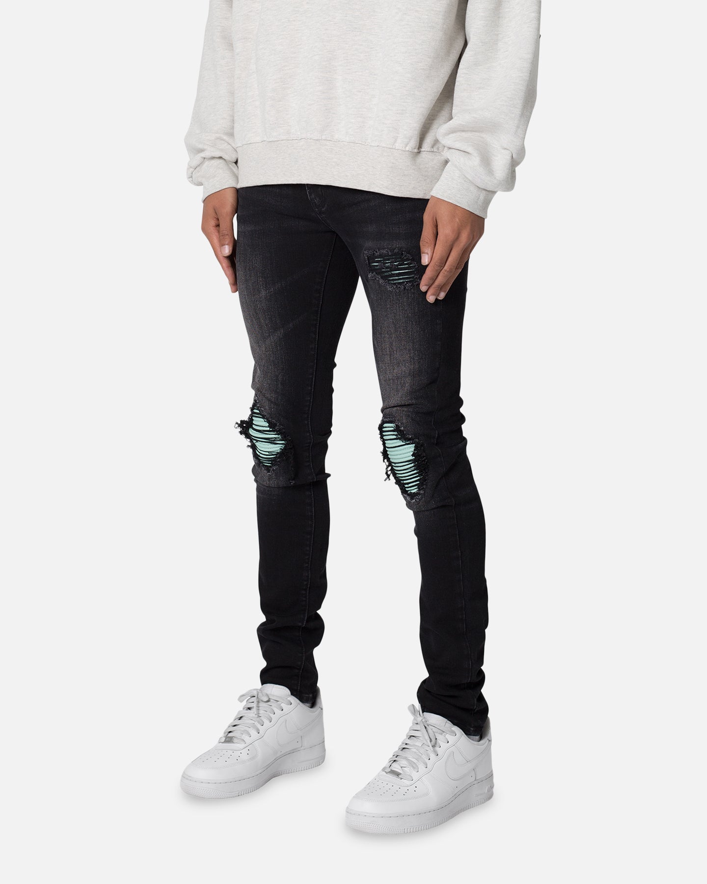 MNML X559 Skinny Denim Jeans Black/Green | Culture Kings US