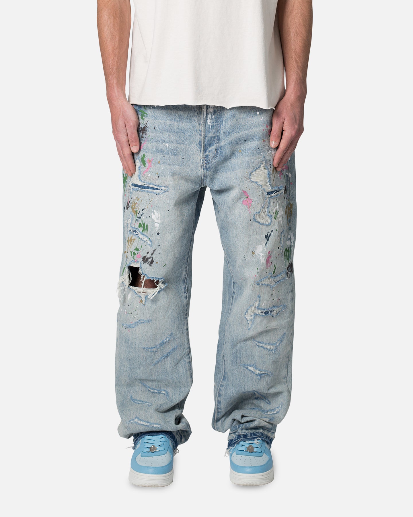 MNML Ultra Baggy Paint Denim Jeans Blue | Culture Kings US MNML Ultra Baggy Paint Denim Jeans Blue | Culture Kings US