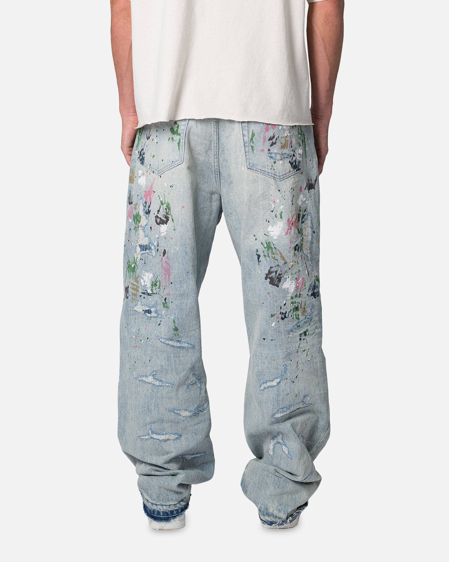 MNML Ultra Baggy Paint Denim Jeans Blue | Culture Kings US