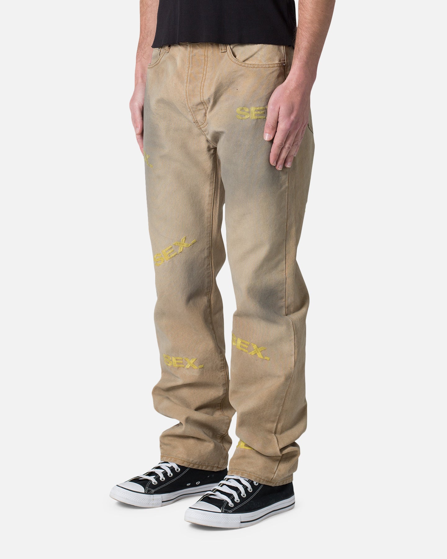 MNML V591 Baggy Sex Denim Jeans Khaki | Culture Kings US