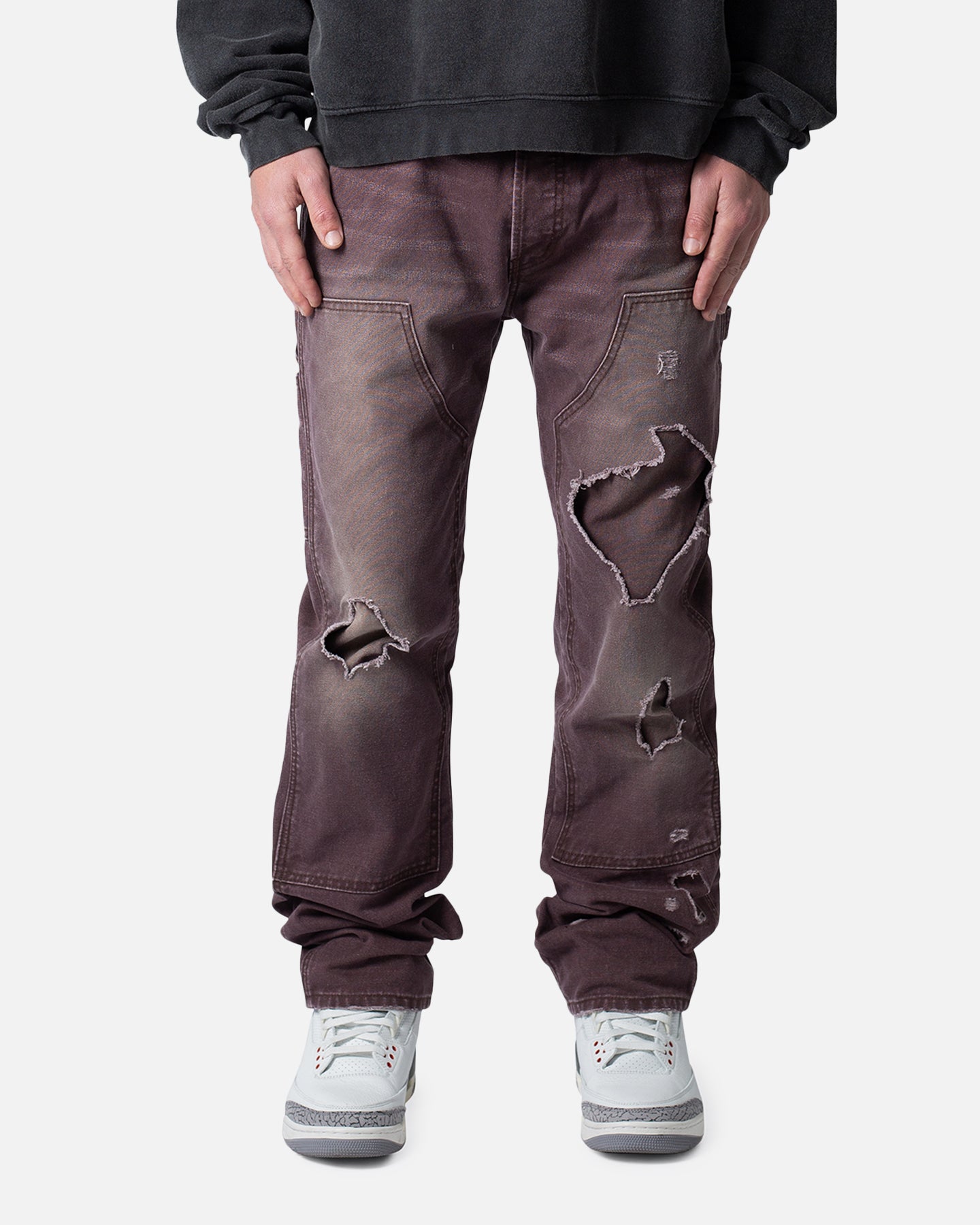 MNML V602 Thrashed Carpenter Pants Brown | Culture Kings US