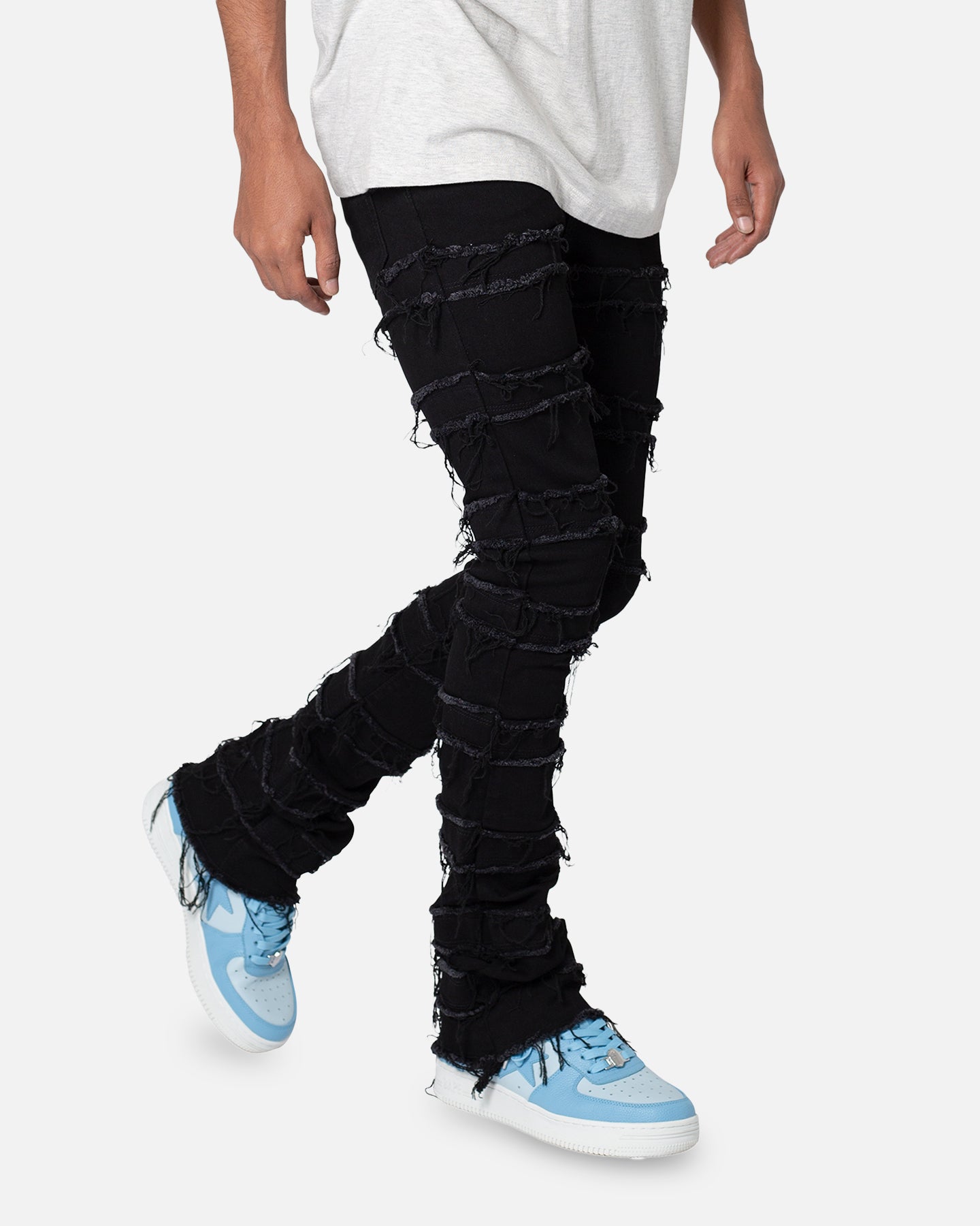 mnml X597フレアパンツ S MNML X597 Distressed Skinny Flare Denim Jeans Black | Culture Kings US