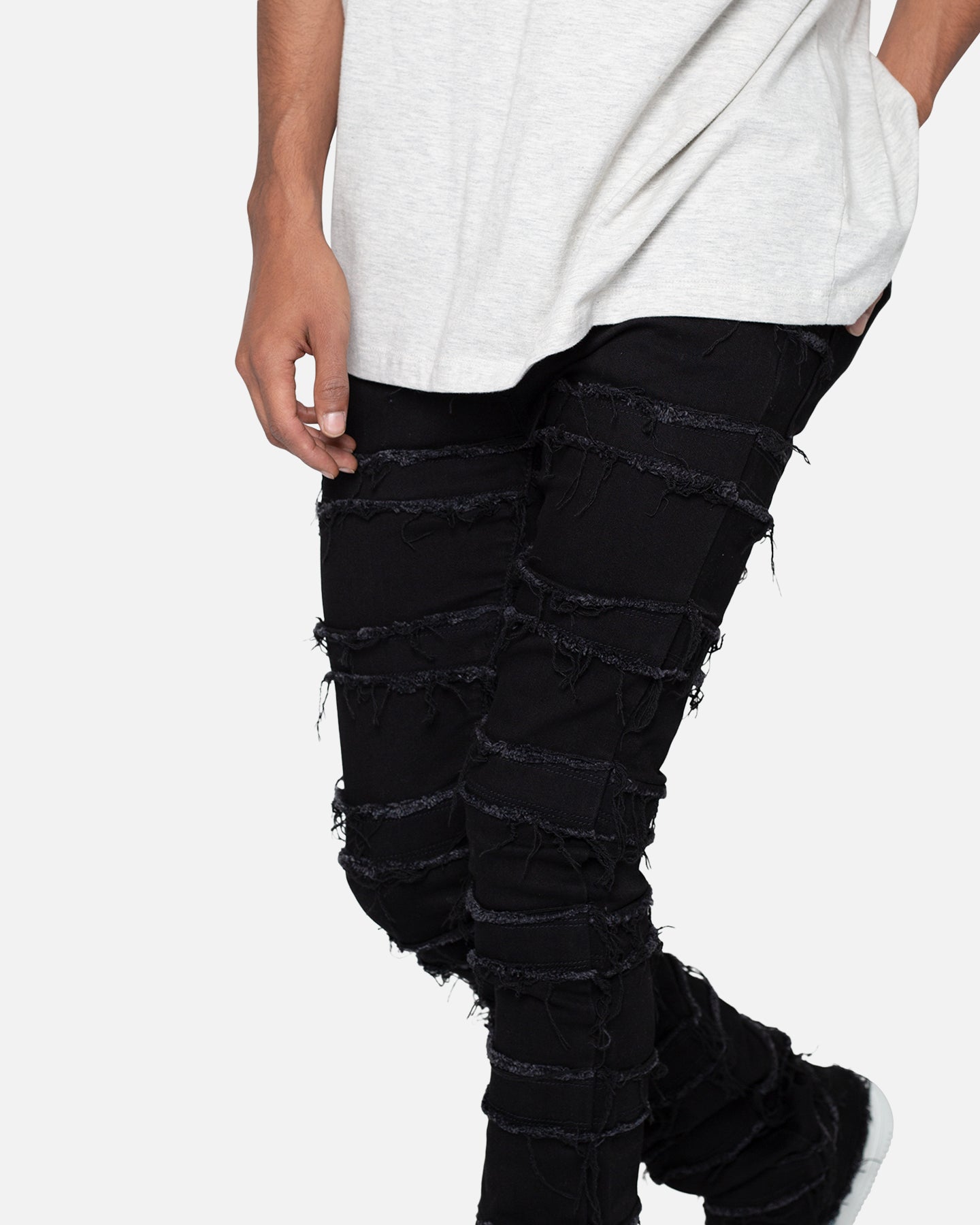 mnml X597フレアパンツ S MNML X597 Distressed Skinny Flare Denim Jeans Black | Culture Kings US