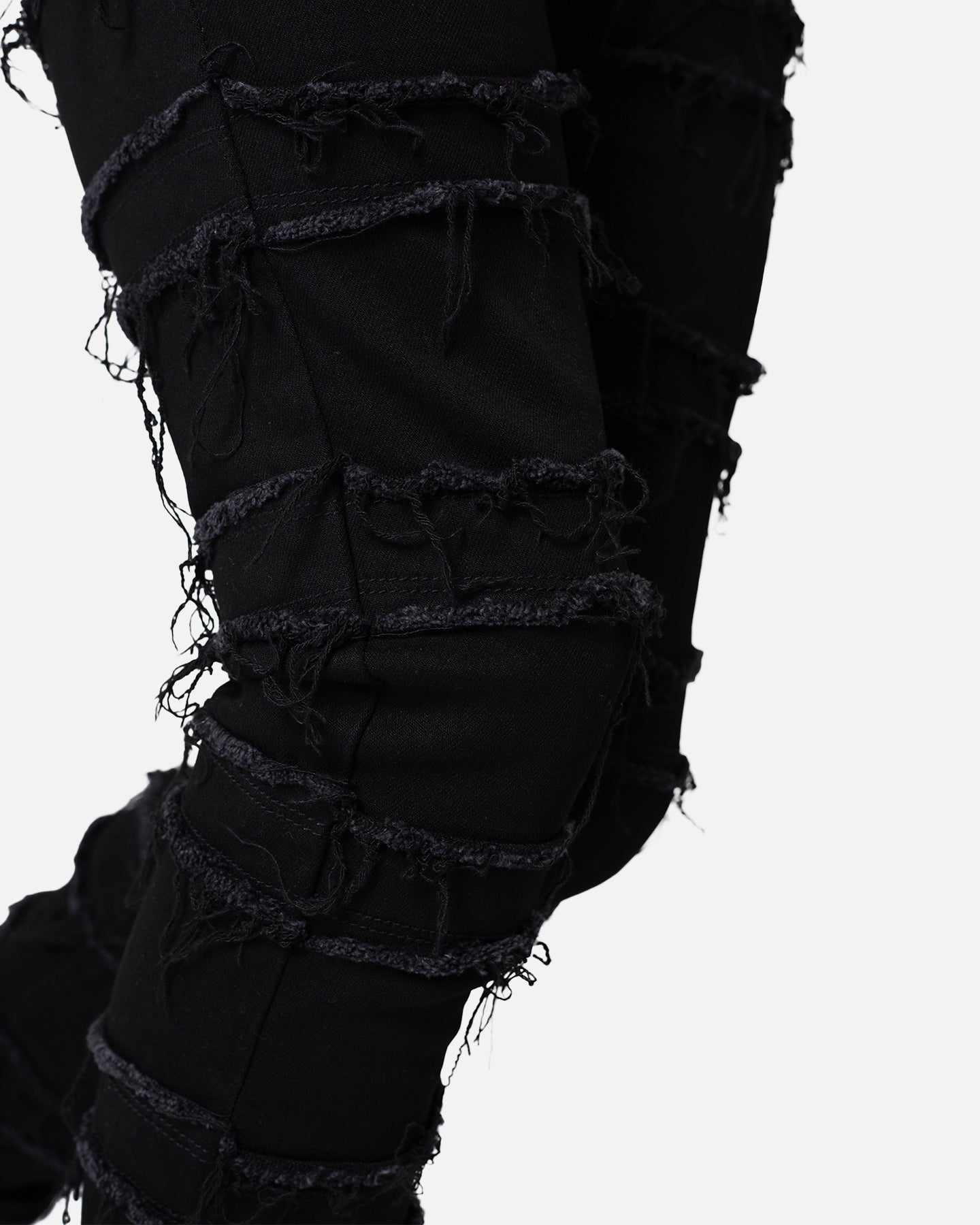 MNML X597 Distressed Skinny Flare Denim Jeans Black | Culture Kings US