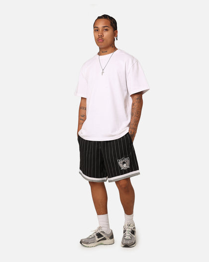 Mitchell & Ness Oakland Raiders Pinstripe Shorts Faded Black