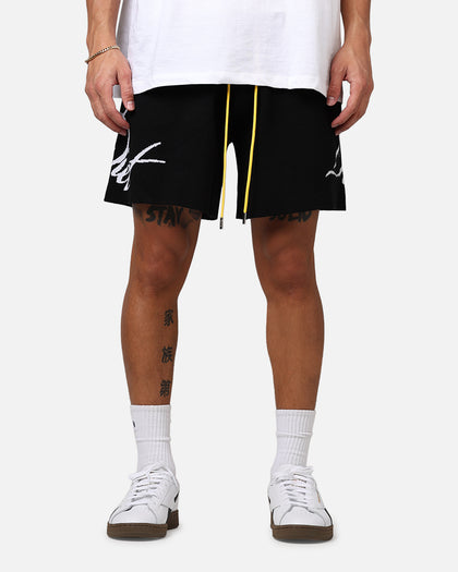 Diet Starts Monday Knitted Script Shorts Black
