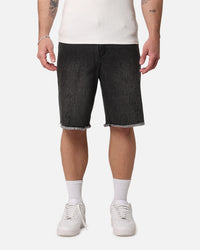 Saint Morta Inferno Baggy Denim Shorts Black Shadow