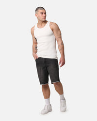 Saint Morta Inferno Baggy Denim Shorts Black Shadow