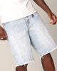 Saint Morta Inferno Baggy Denim Shorts Blue Acidwash