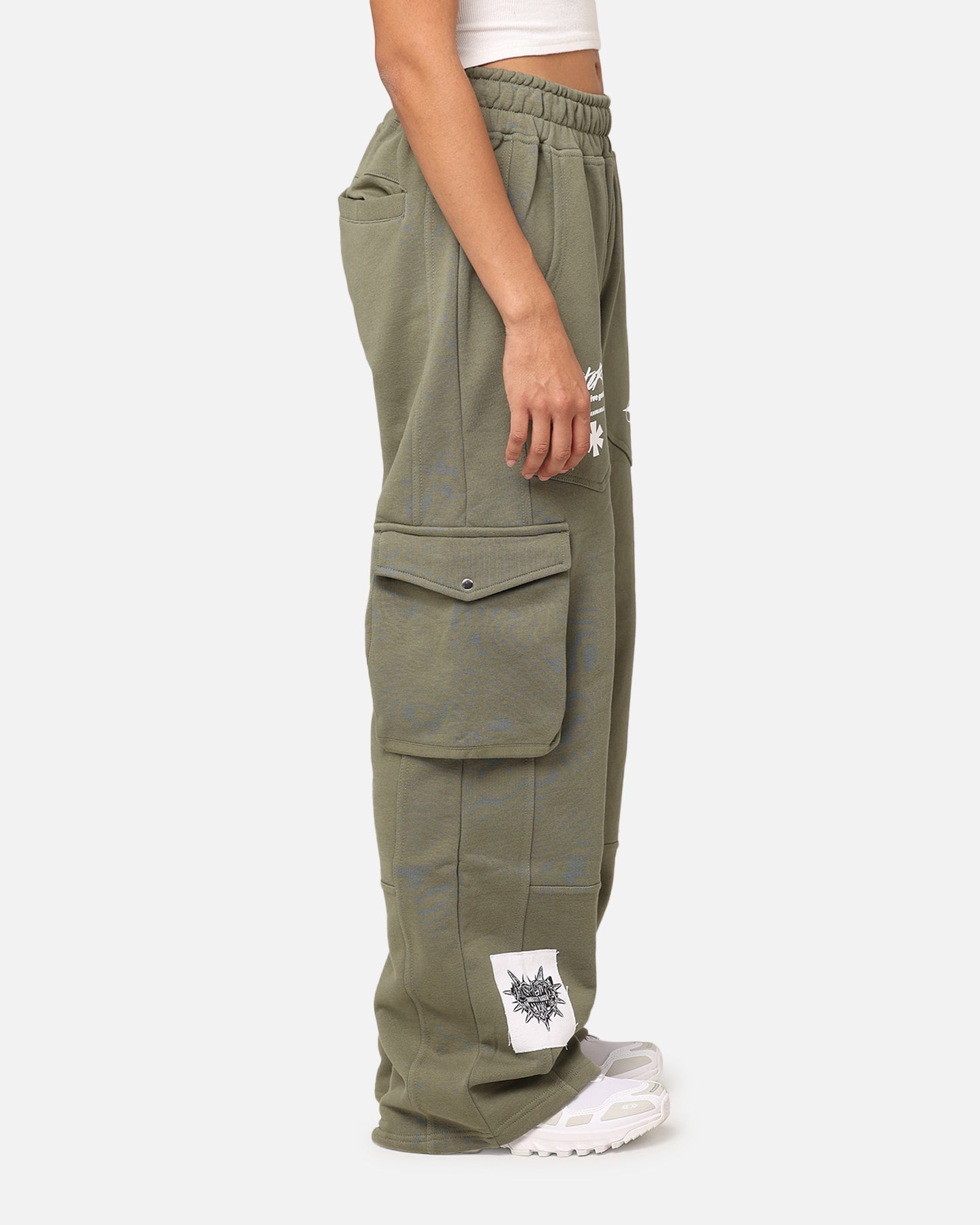 Loiter Utopia Cargo Sweat Pants Khaki Green | Culture Kings US
