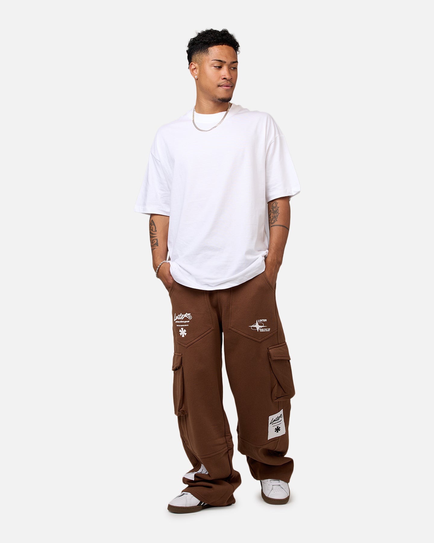 Loiter Utopia Cargo Sweat Pants Brown | Culture Kings US