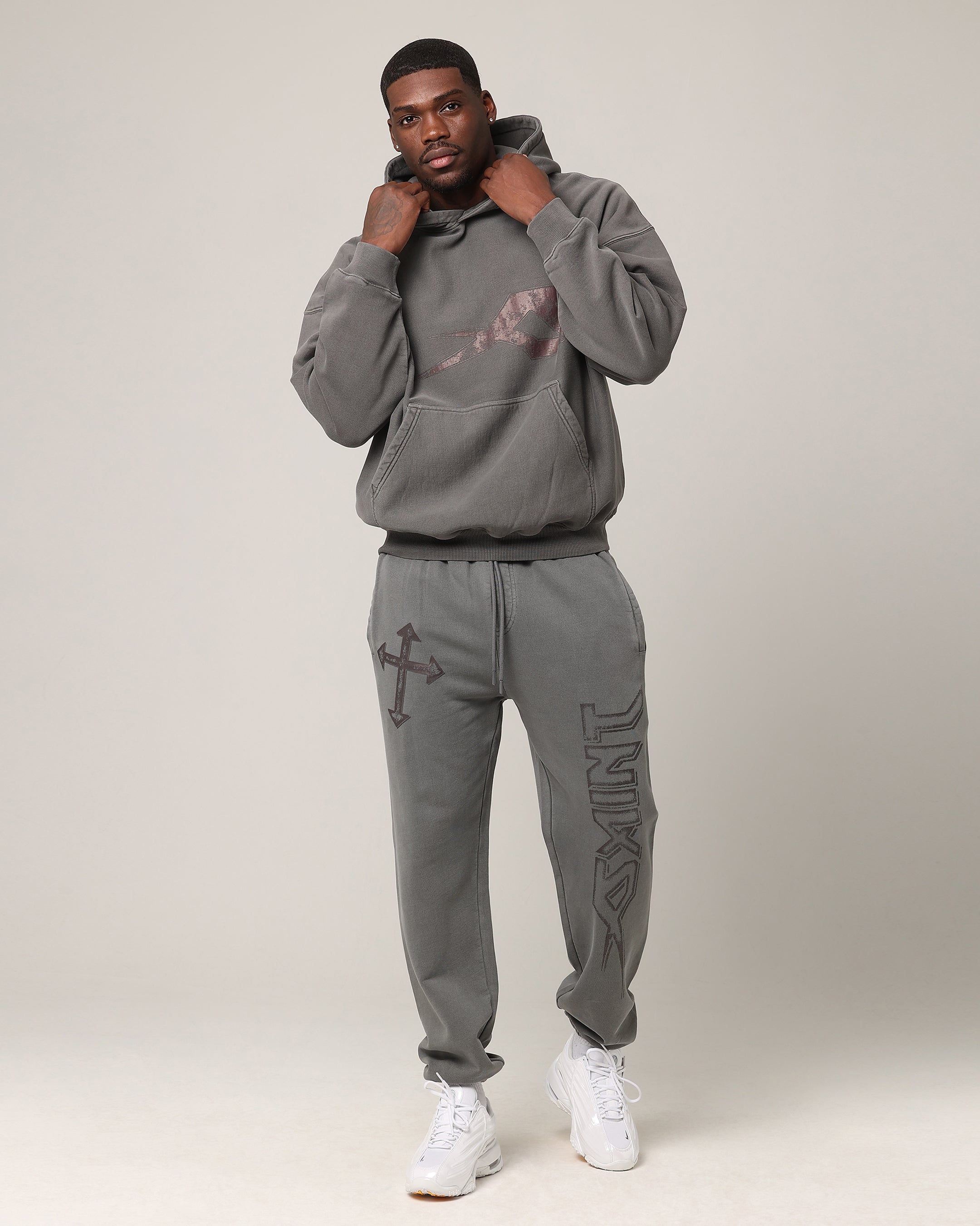 Saint Morta SSIX Sweat Pants Washed Charcoal | Culture Kings US