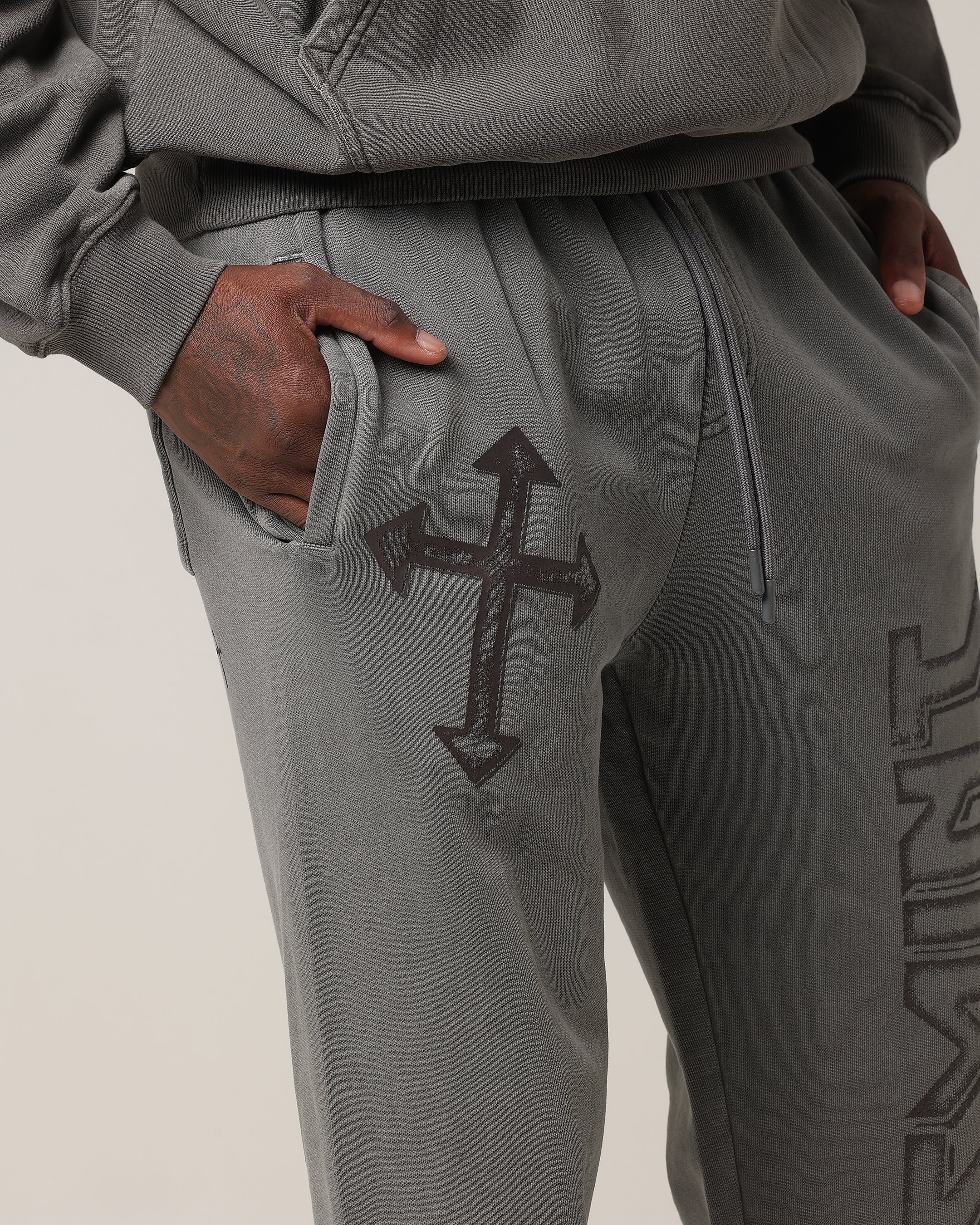 Saint Morta SSIX Sweat Pants Washed Charcoal | Culture Kings US