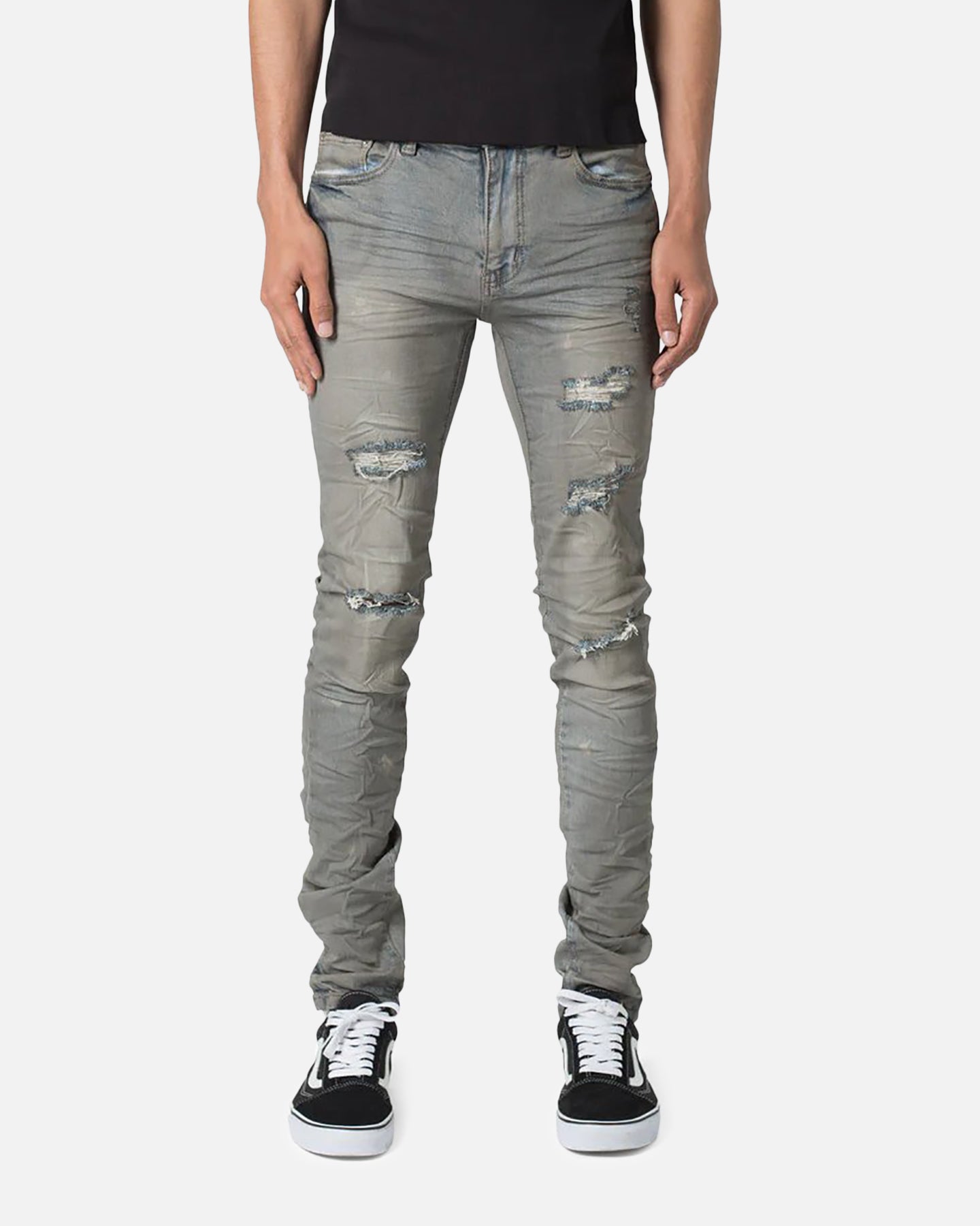 MNML X607 Paint Skinny Denim Jeans Blue | Culture Kings US