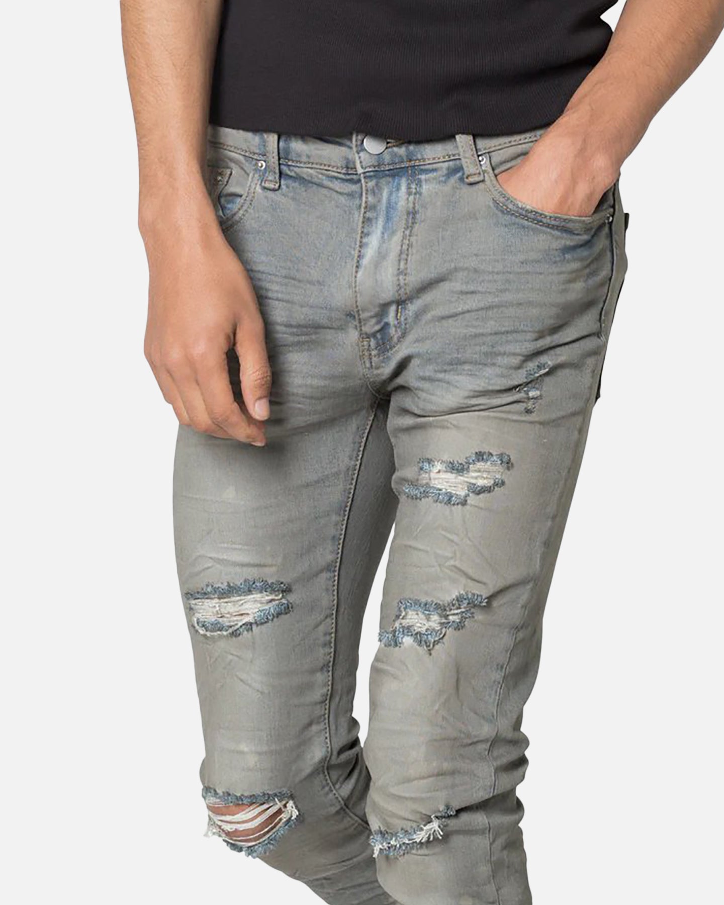 MNML X607 Paint Skinny Denim Jeans Blue | Culture Kings US