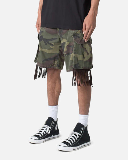 MNML Tassle Cargos Denim Shorts Camo