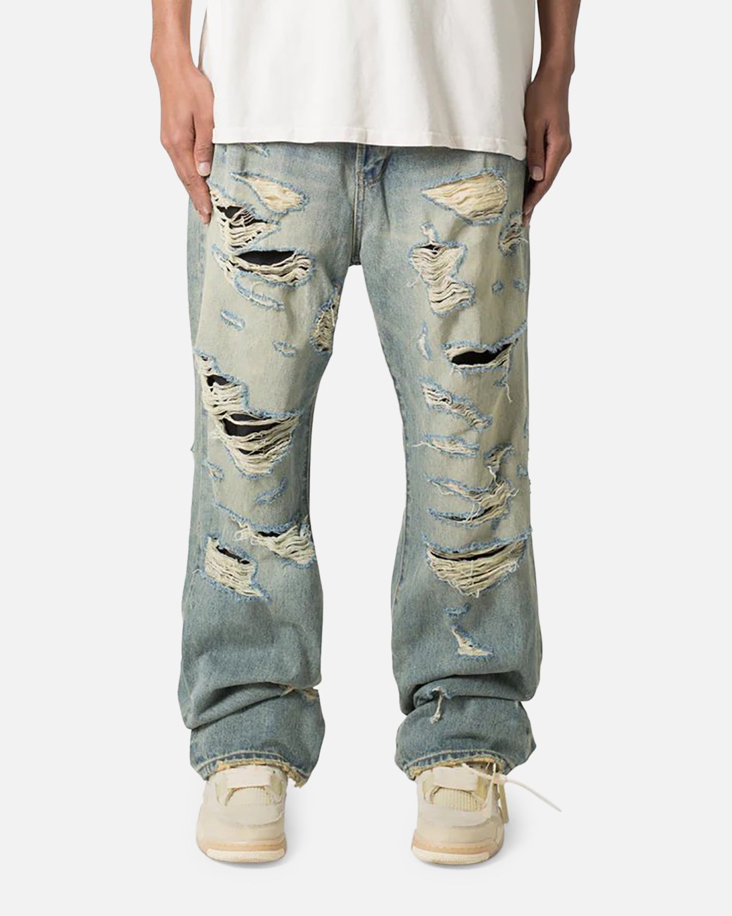MNML Ultra Baggy Distressed Jeans Vintage Blue | Culture Kings US