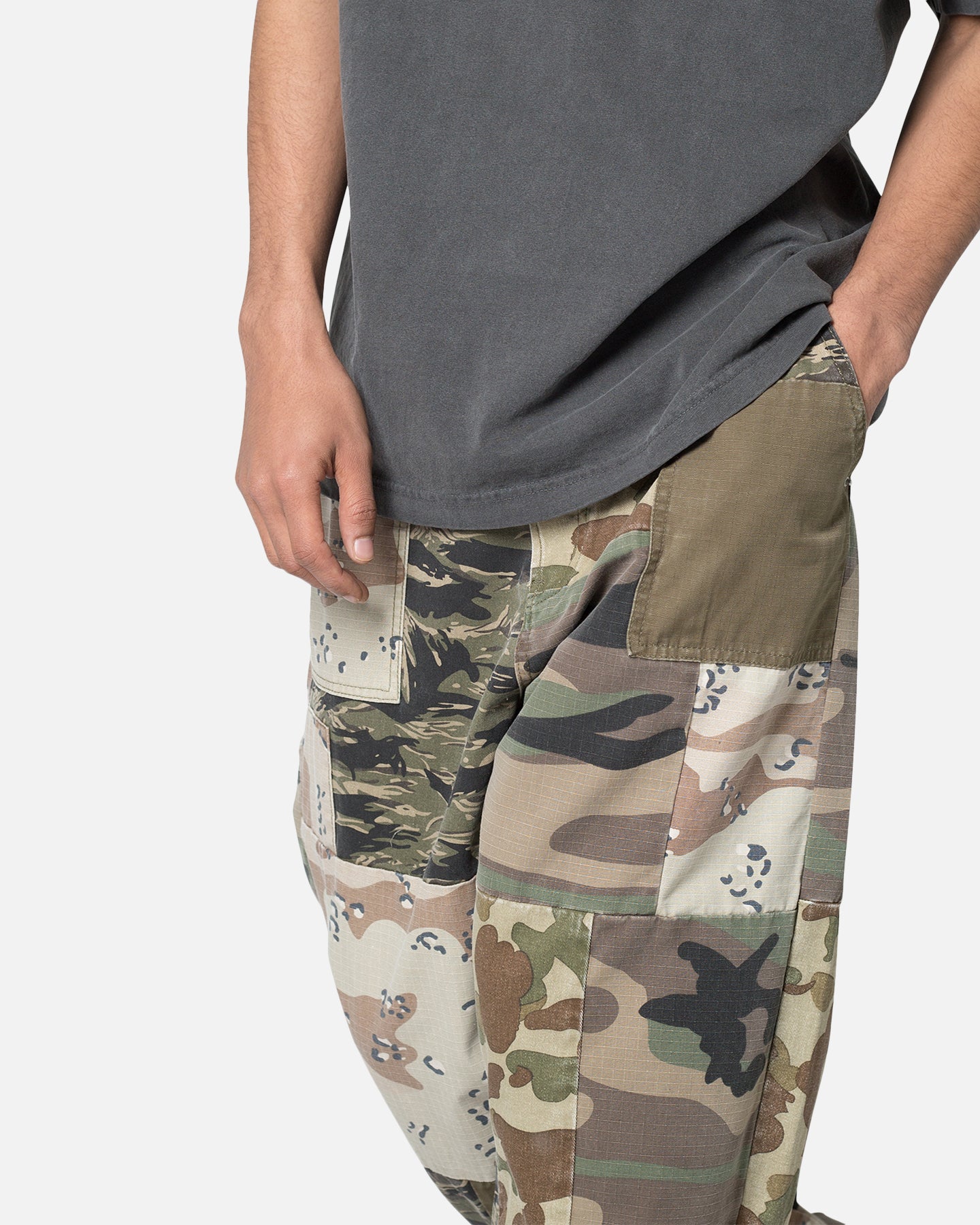 MNML Ultra Baggy Patchwork Denim Jeans Camo | Culture Kings US