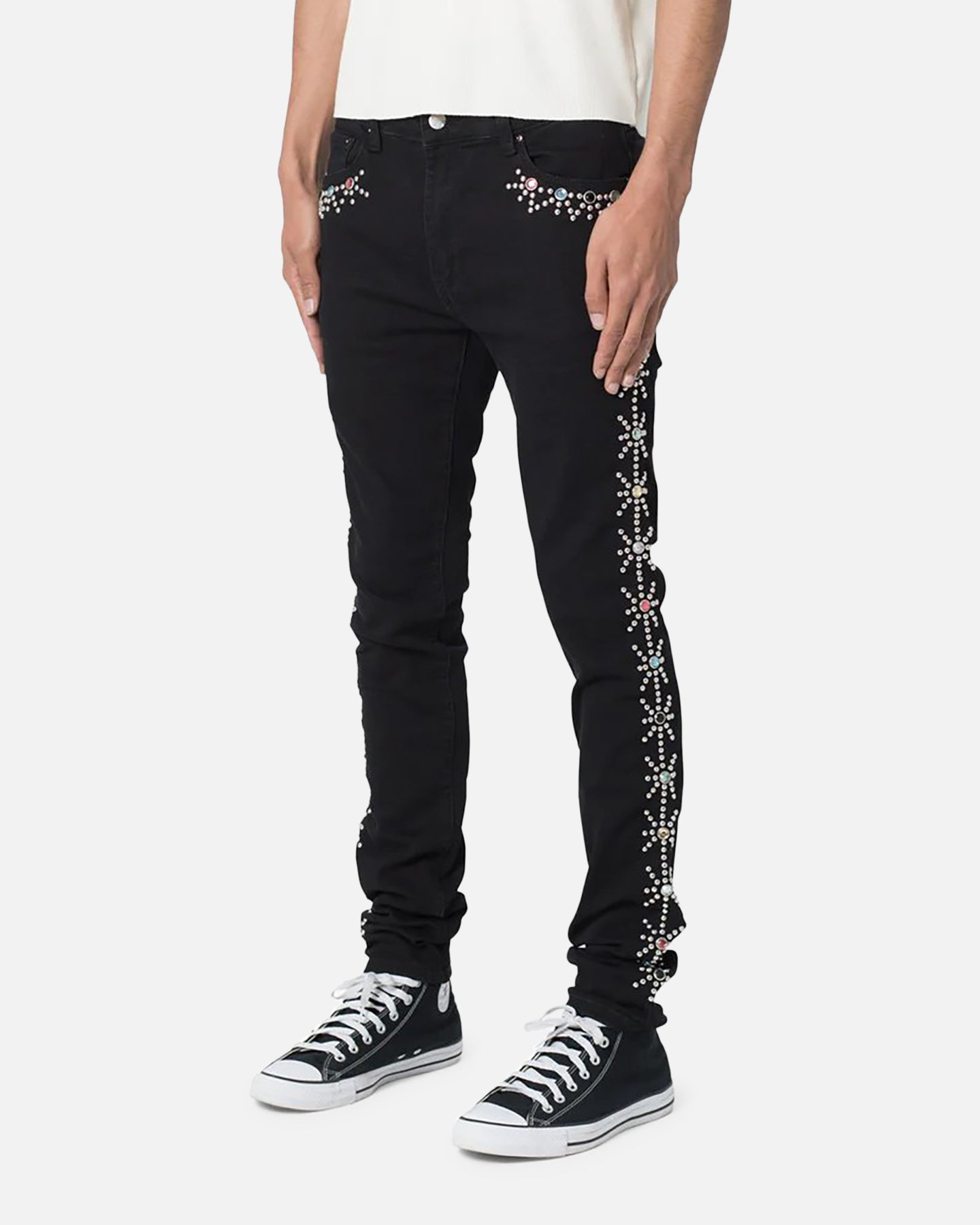 MNML X620 Studded Skinny Denim Jean Black | Culture Kings US
