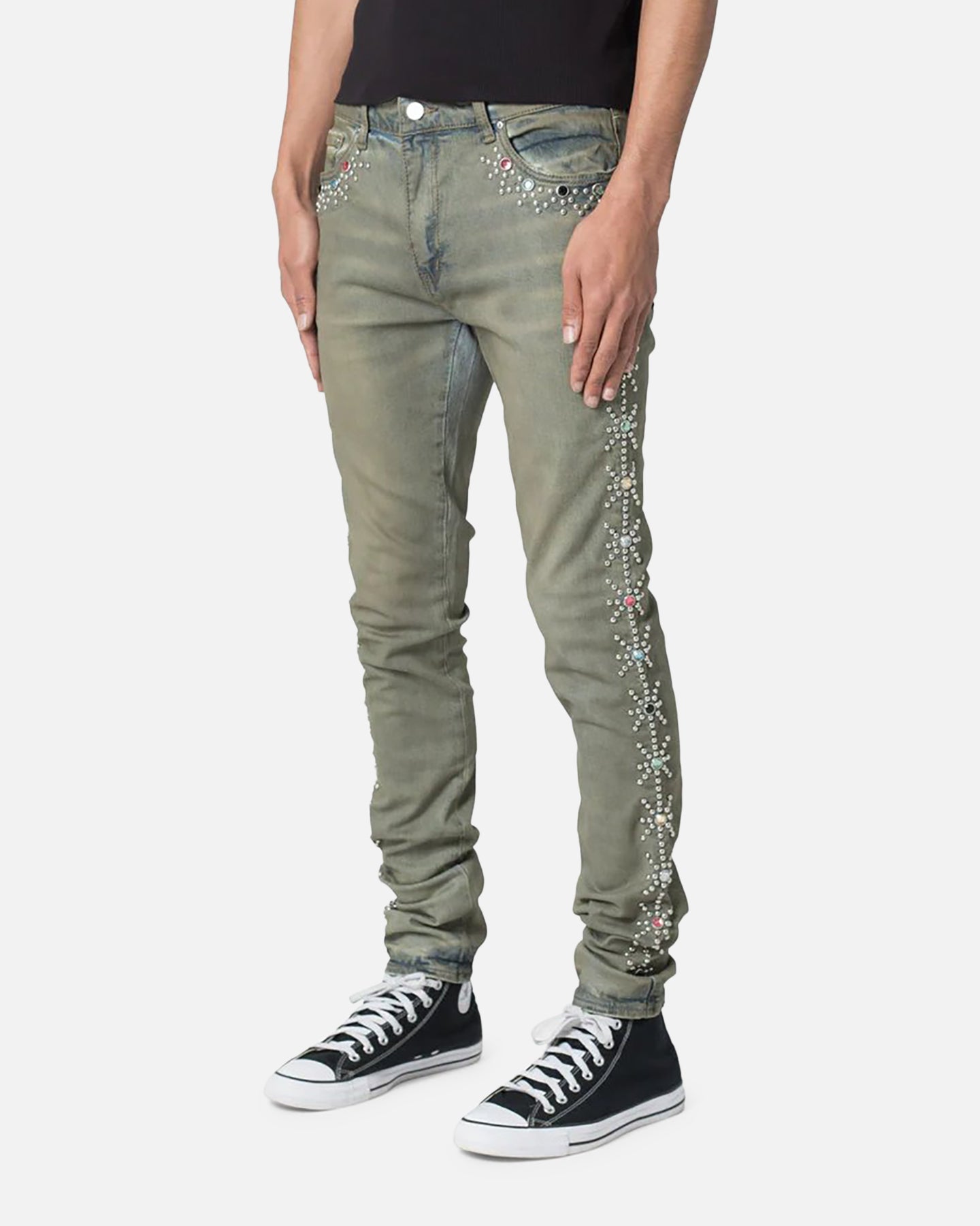 MNML X620 Studded Skinny Denim Jean Blue | Culture Kings US