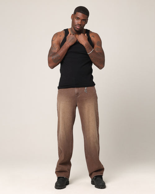 Saint Morta Amethyst Relaxed Jeans Washed Brown