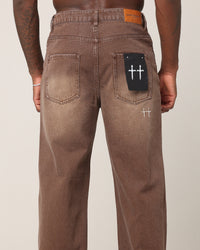 Saint Morta Amethyst Relaxed Jeans Washed Brown