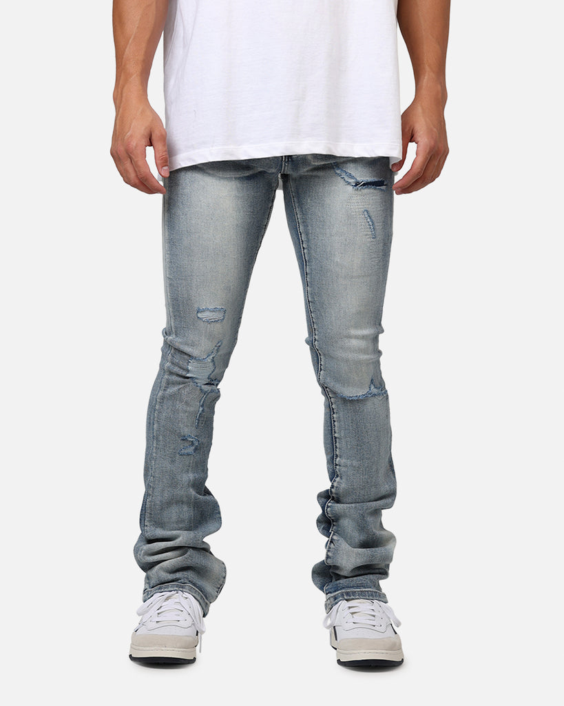 MNML X635 Ripped Flare Denim Jeans Blue Culture Kings US
