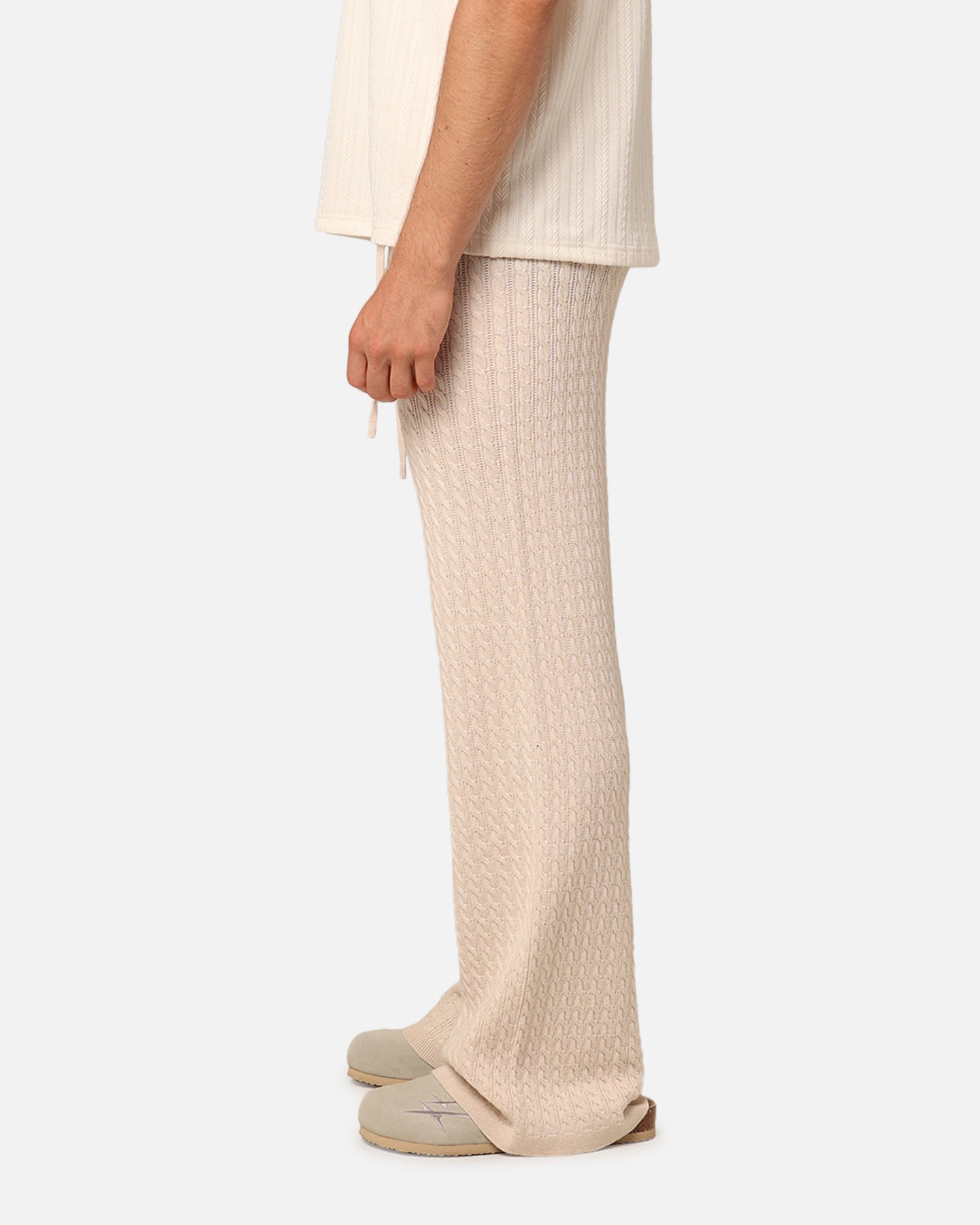 XXIII Slouch Wide Leg Knit Pants Cream | Culture Kings US