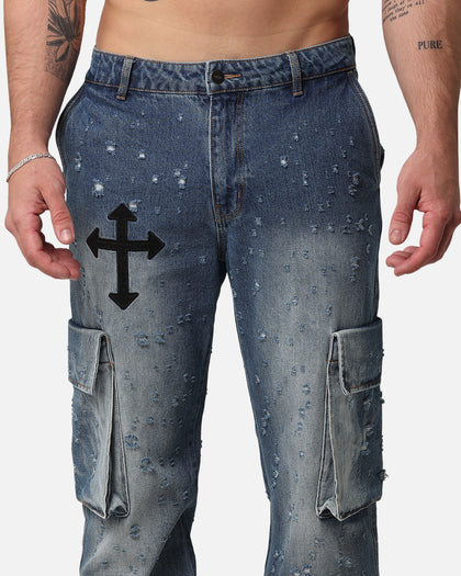 Saint Morta Sorcery Cargo Jeans Washed Blue