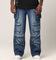 Saint Morta Baggy Cargo Pants Dark Blue Denim