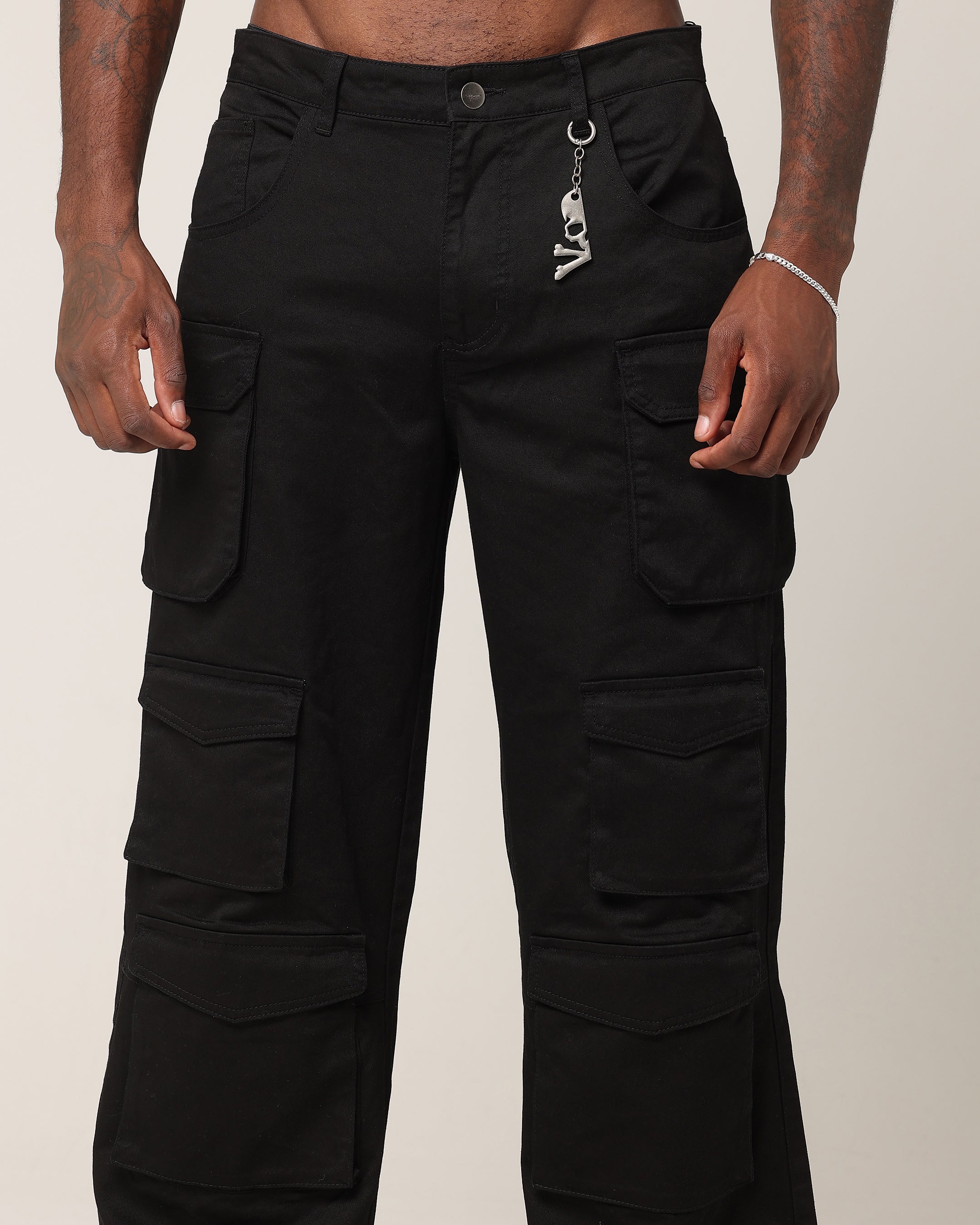 Saint Morta Baggy Cargo Pants Black | Culture Kings US