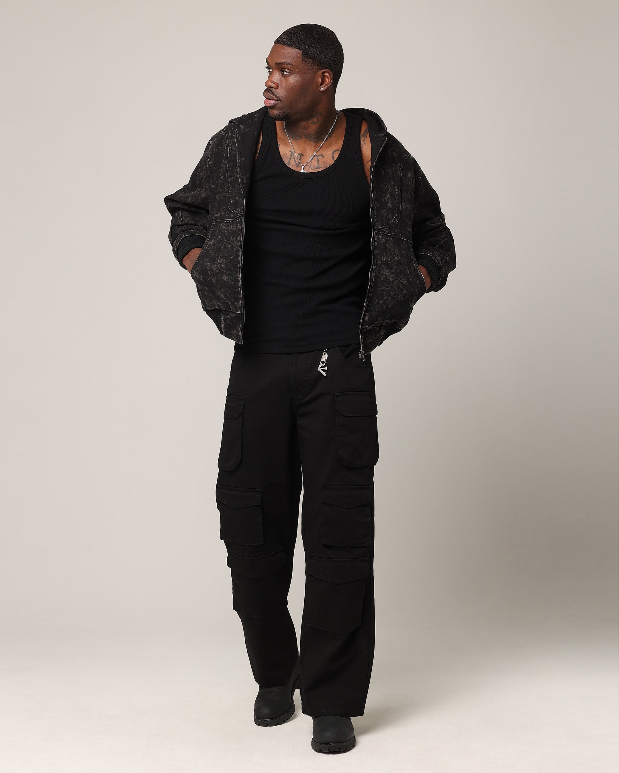 Saint Morta Baggy Cargo Pants Black | Culture Kings US