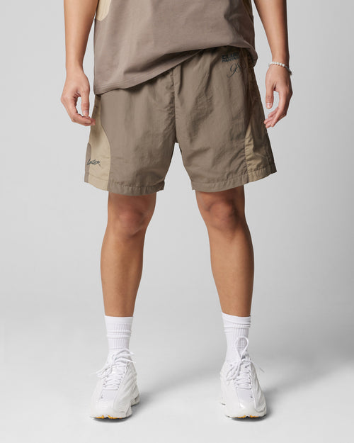 Loiter Subculture Panel Shorts Brown