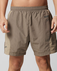 Loiter Subculture Panel Shorts Brown