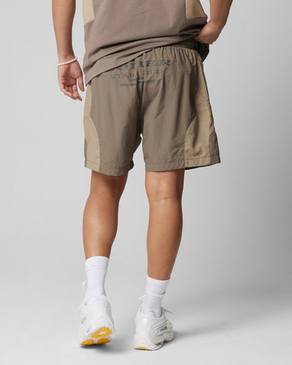 Loiter Subculture Panel Shorts Brown