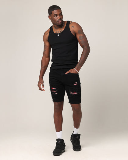 Saint Morta Paisley Summum Shorts Black/Red