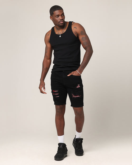 Saint Morta Paisley Summum Shorts Black/Red
