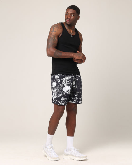Saint Morta Undying Beach Shorts Black/White
