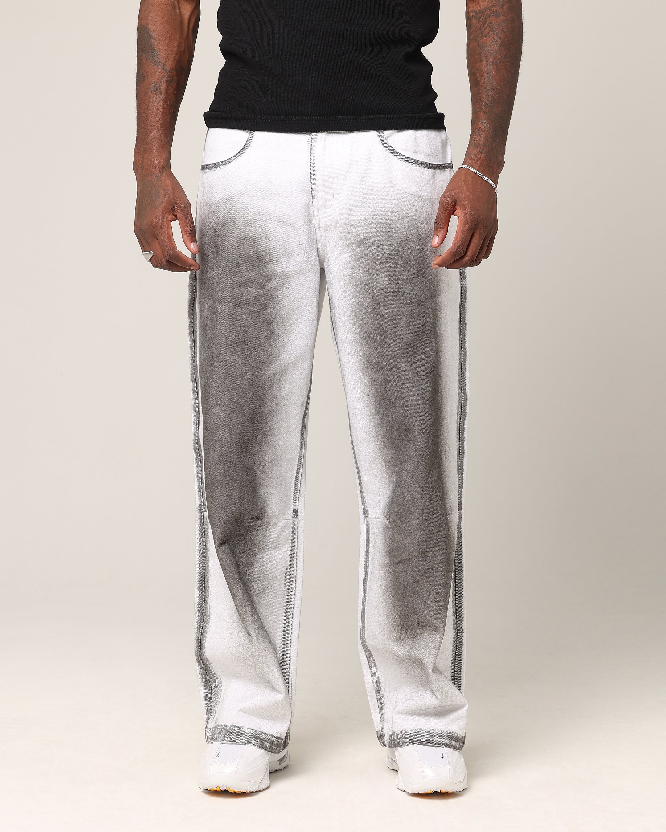 Saint Morta Flux Amplus Jeans White/Black | Culture Kings US