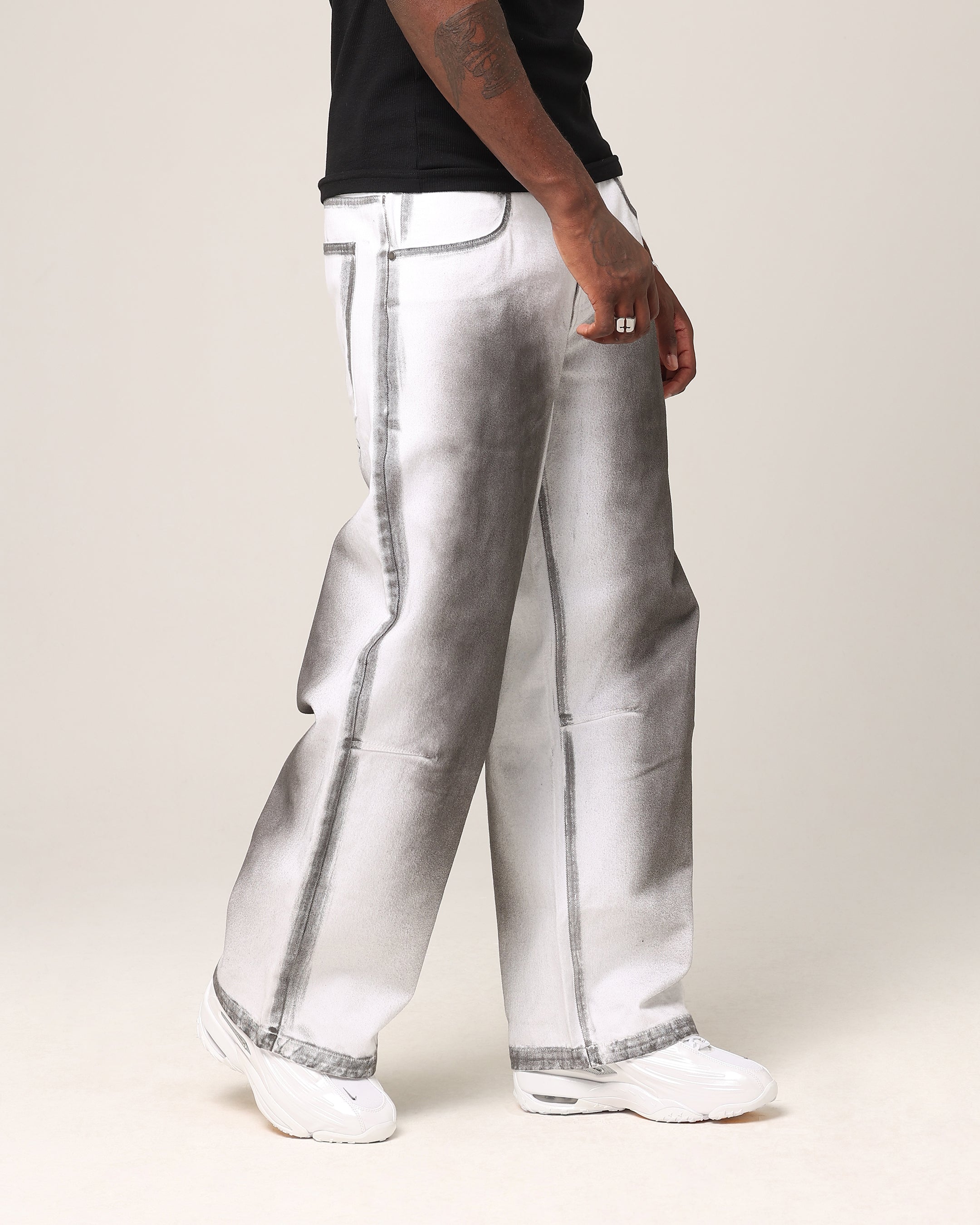 Saint Morta Flux Amplus Jeans White/Black | Culture Kings US