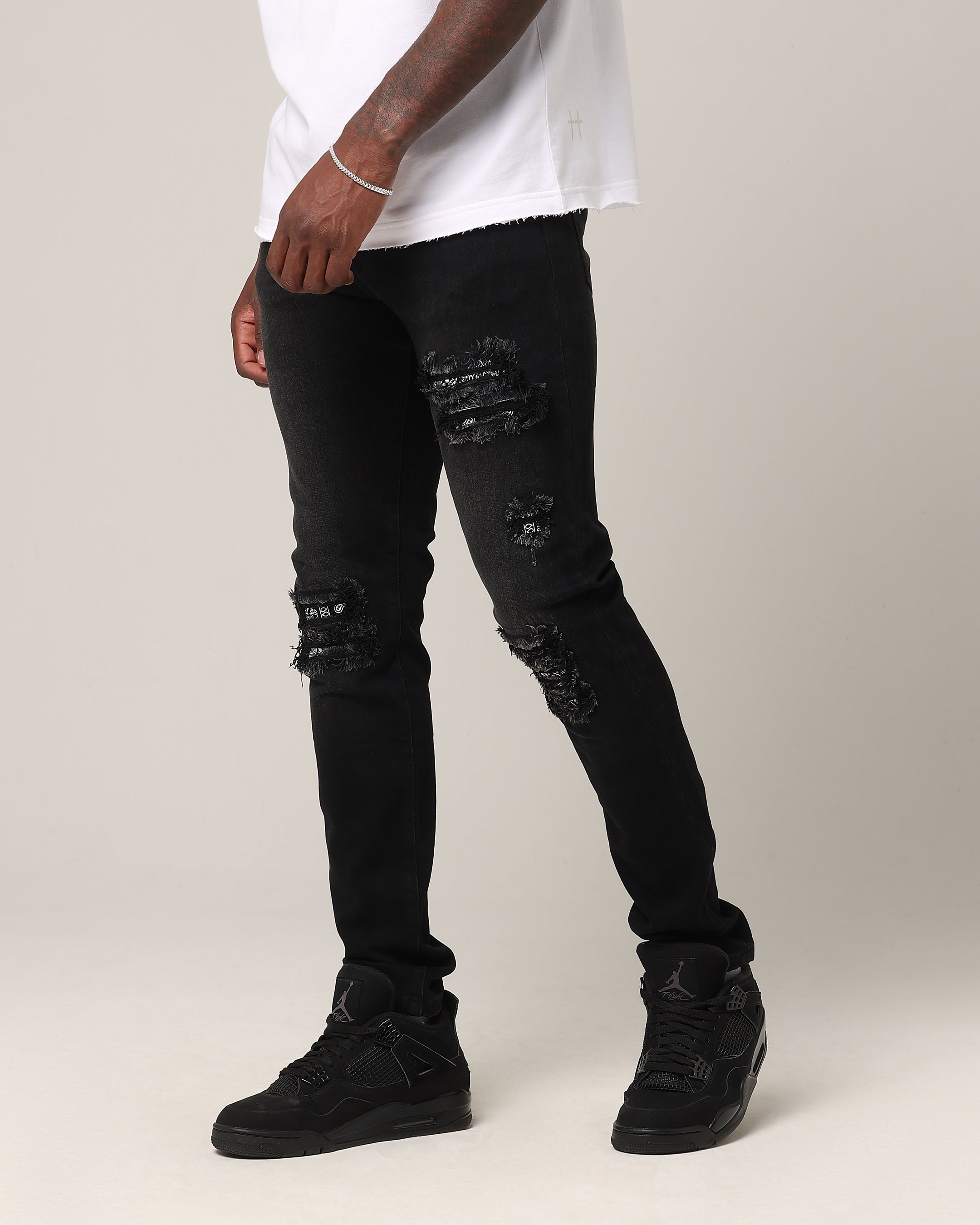 Saint Morta Paisley Summum Jeans Black Shadow | Culture Kings US