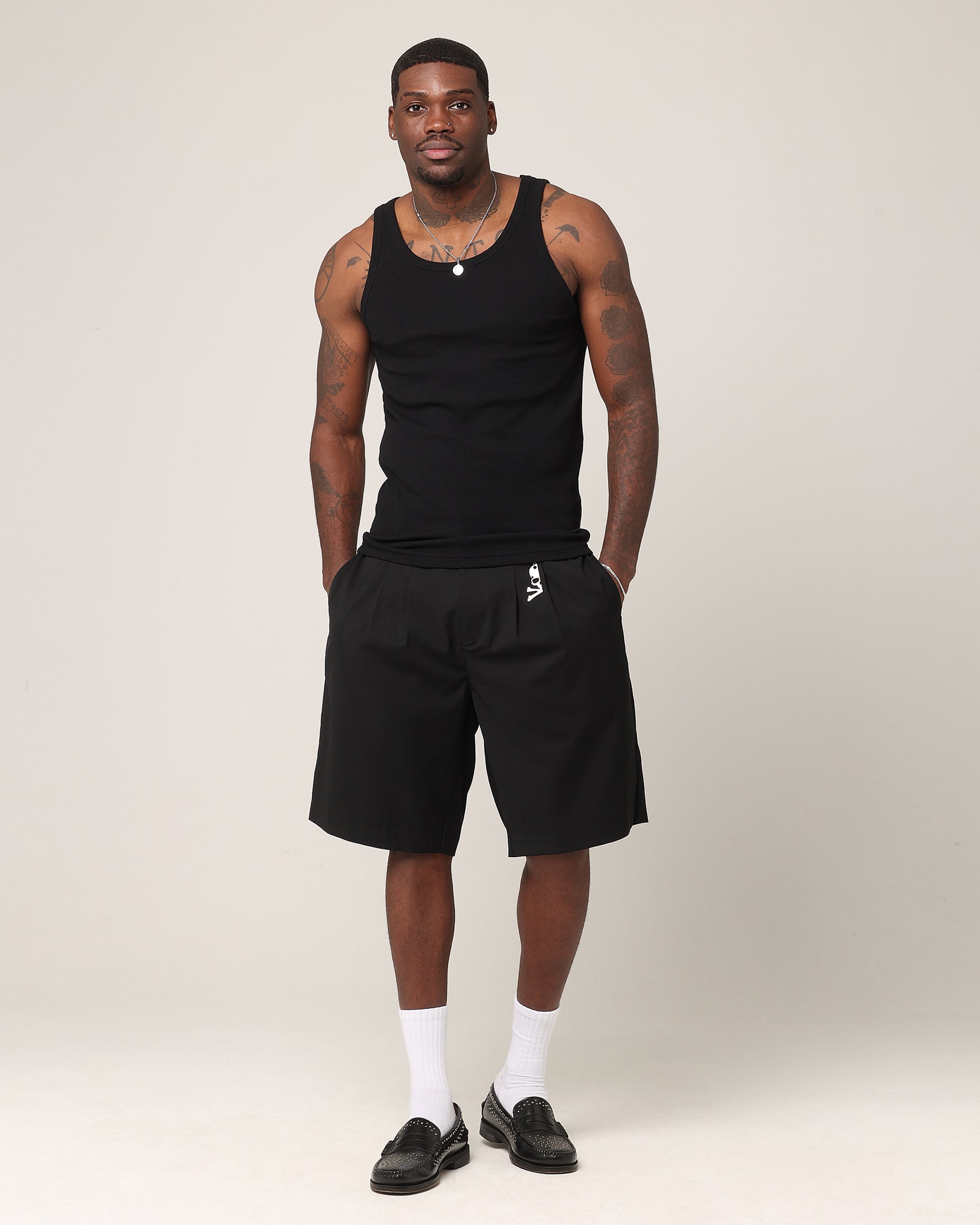 Saint Morta Baggy Trouser Shorts Black | Culture Kings US