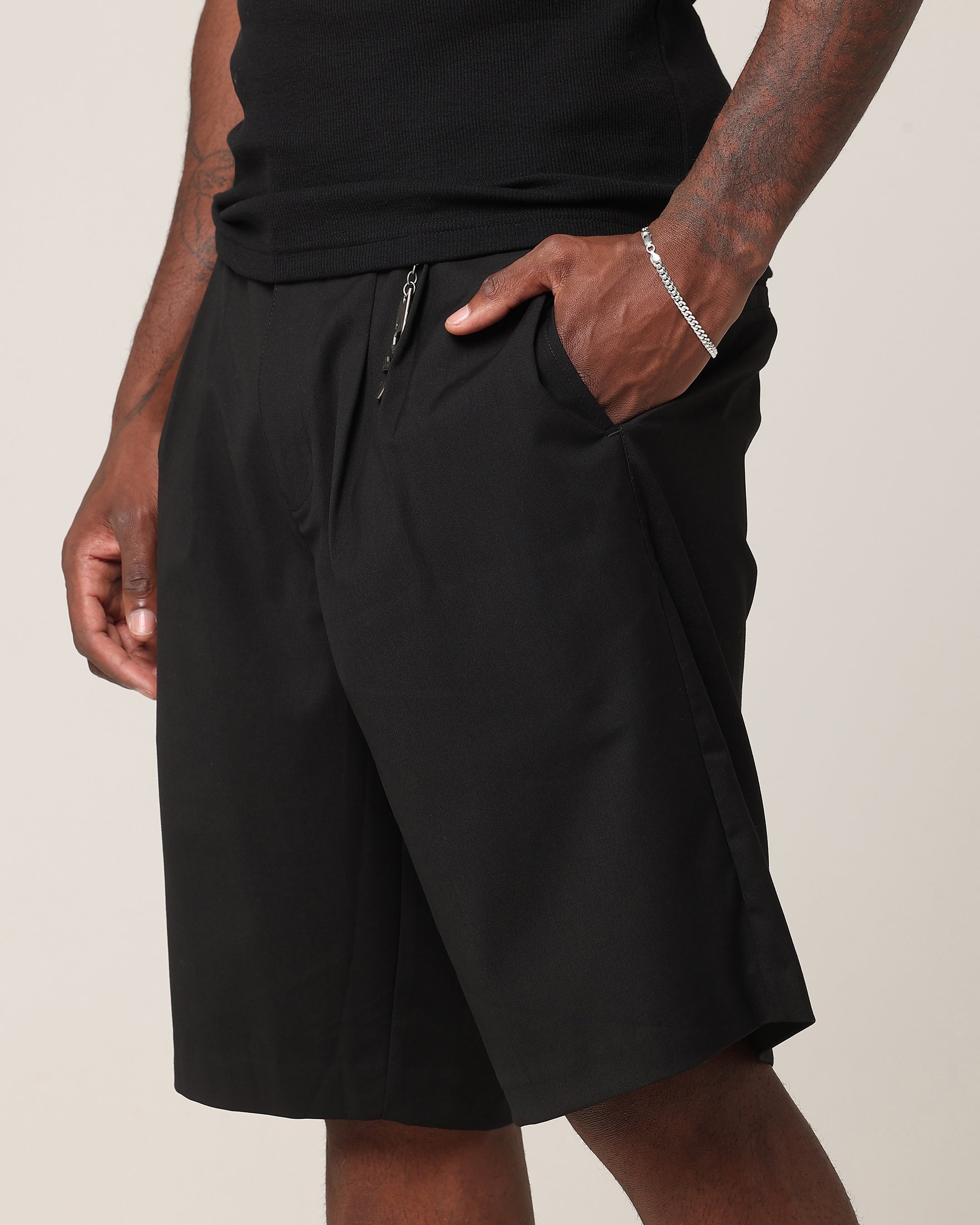 Saint Morta Baggy Trouser Shorts Black | Culture Kings US