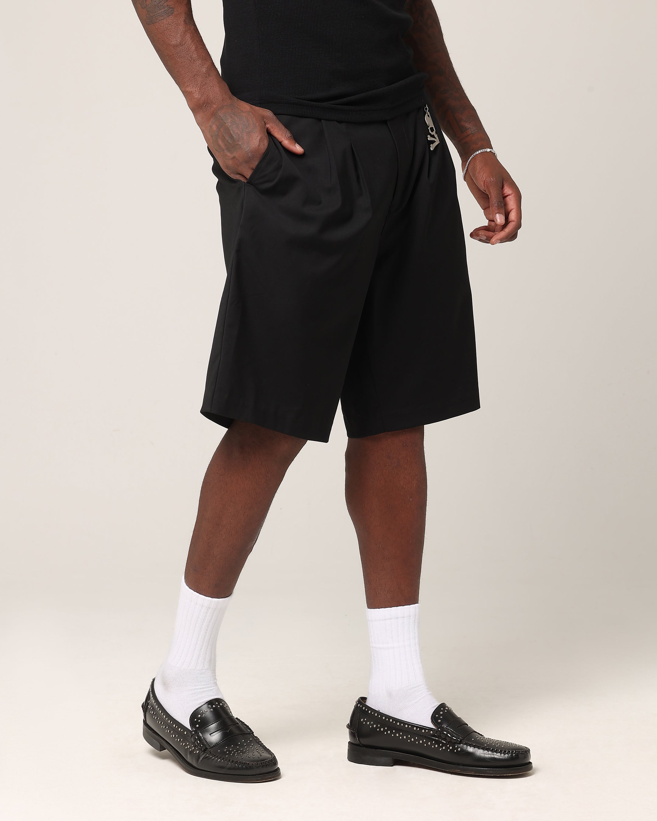 Saint Morta Baggy Trouser Shorts Black | Culture Kings US