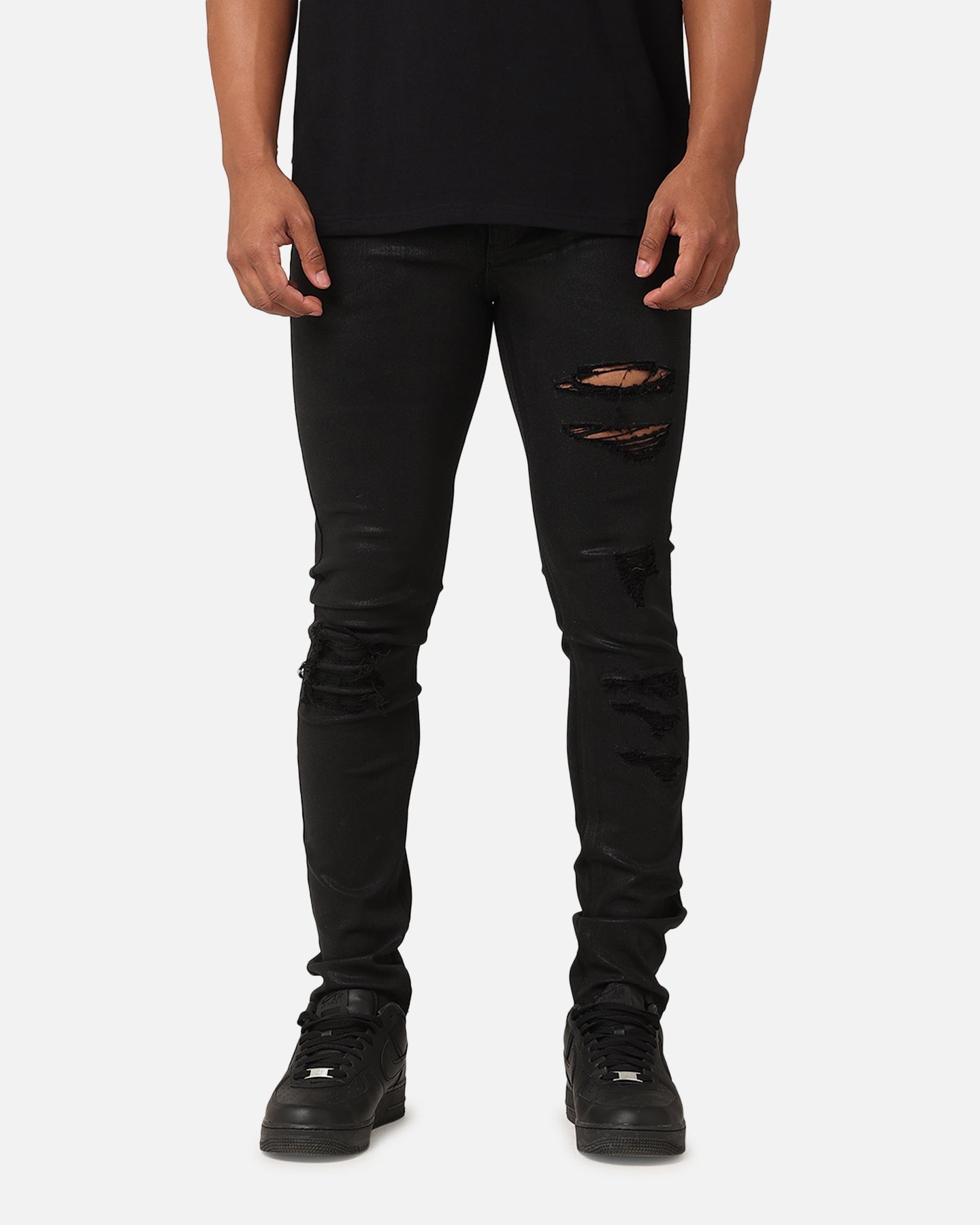 Saint Morta Wax Destroy Dynasty Jeans Black | Culture Kings US