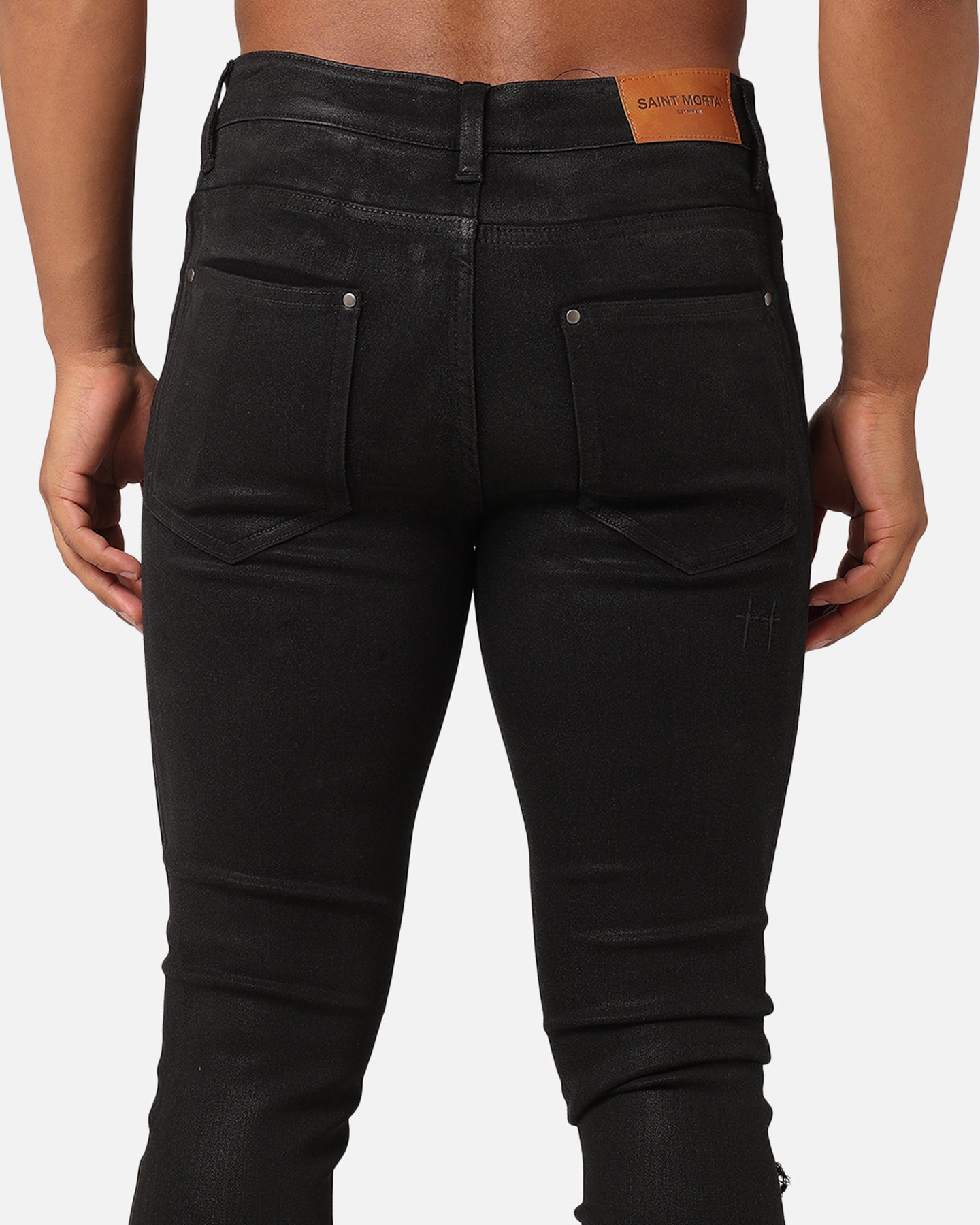 Saint Morta Wax Destroy Dynasty Jeans Black | Culture Kings US