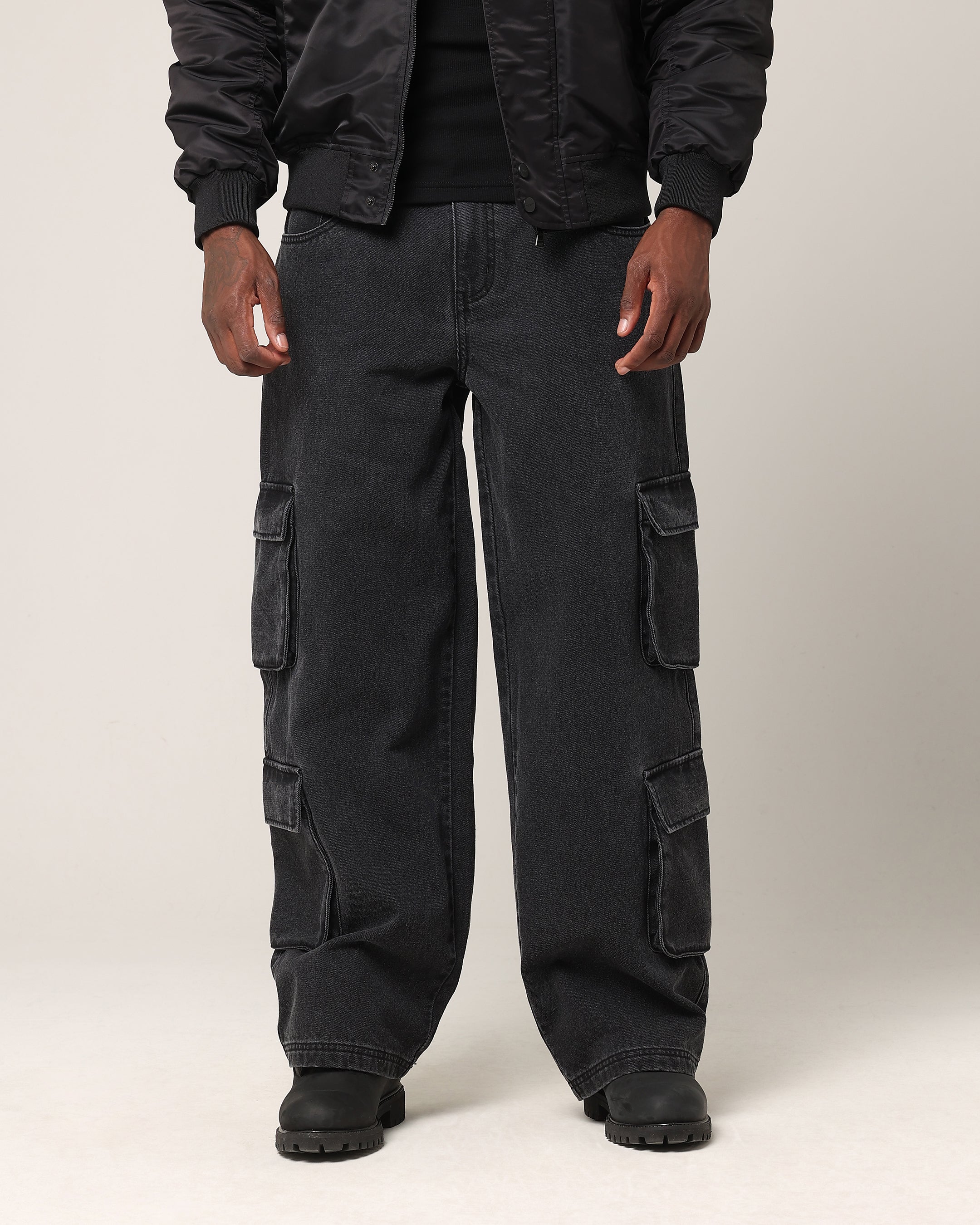 Saint Morta Baggy Workwear Jean Black Shadow | Culture Kings US