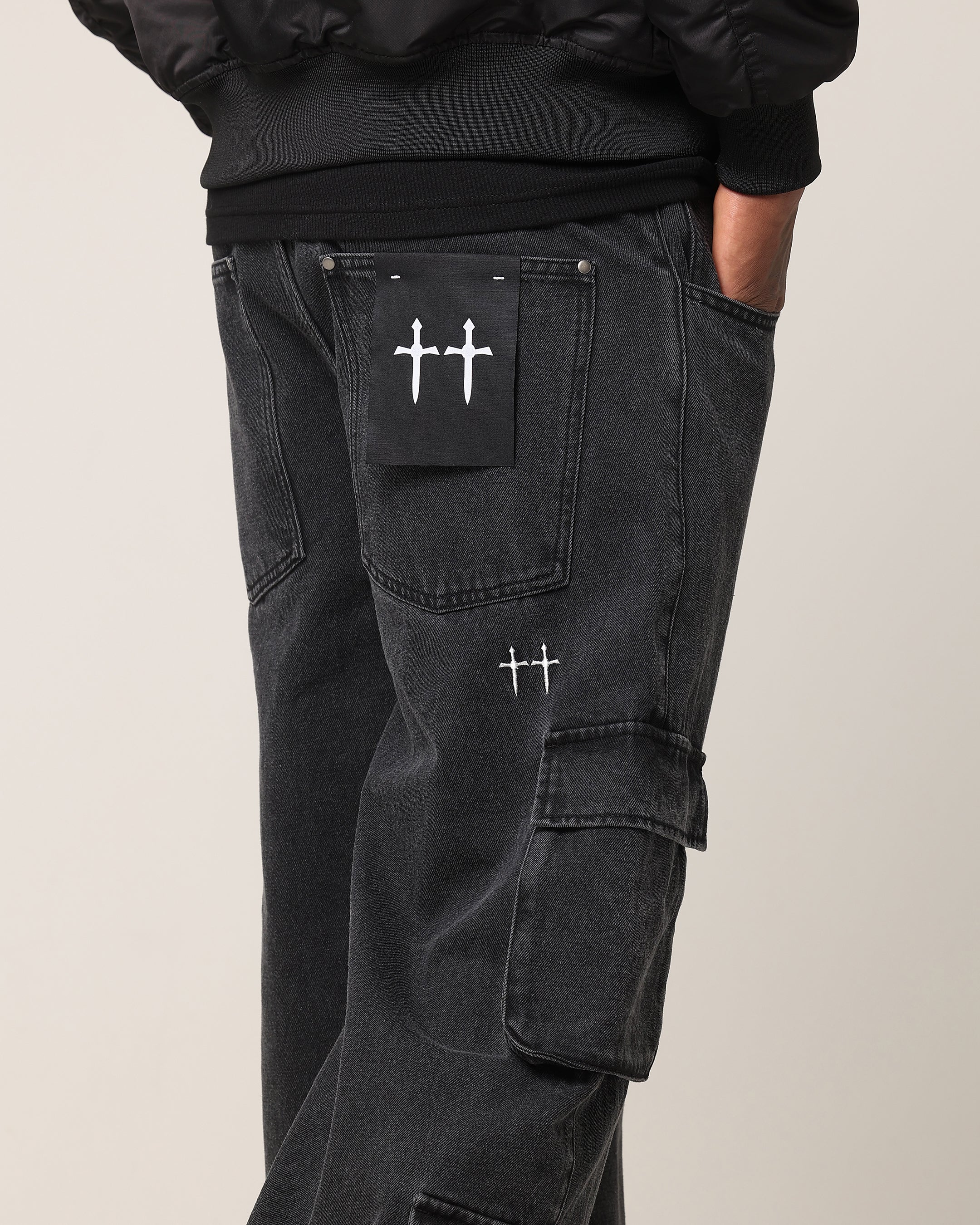 Saint Morta Baggy Workwear Jean Black Shadow | Culture Kings US