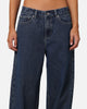 XXIII Women's Wide Leg Cut Hem Jeans Mid Blue