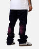 MNML B577 Suede Flare Denim Jeans Purple